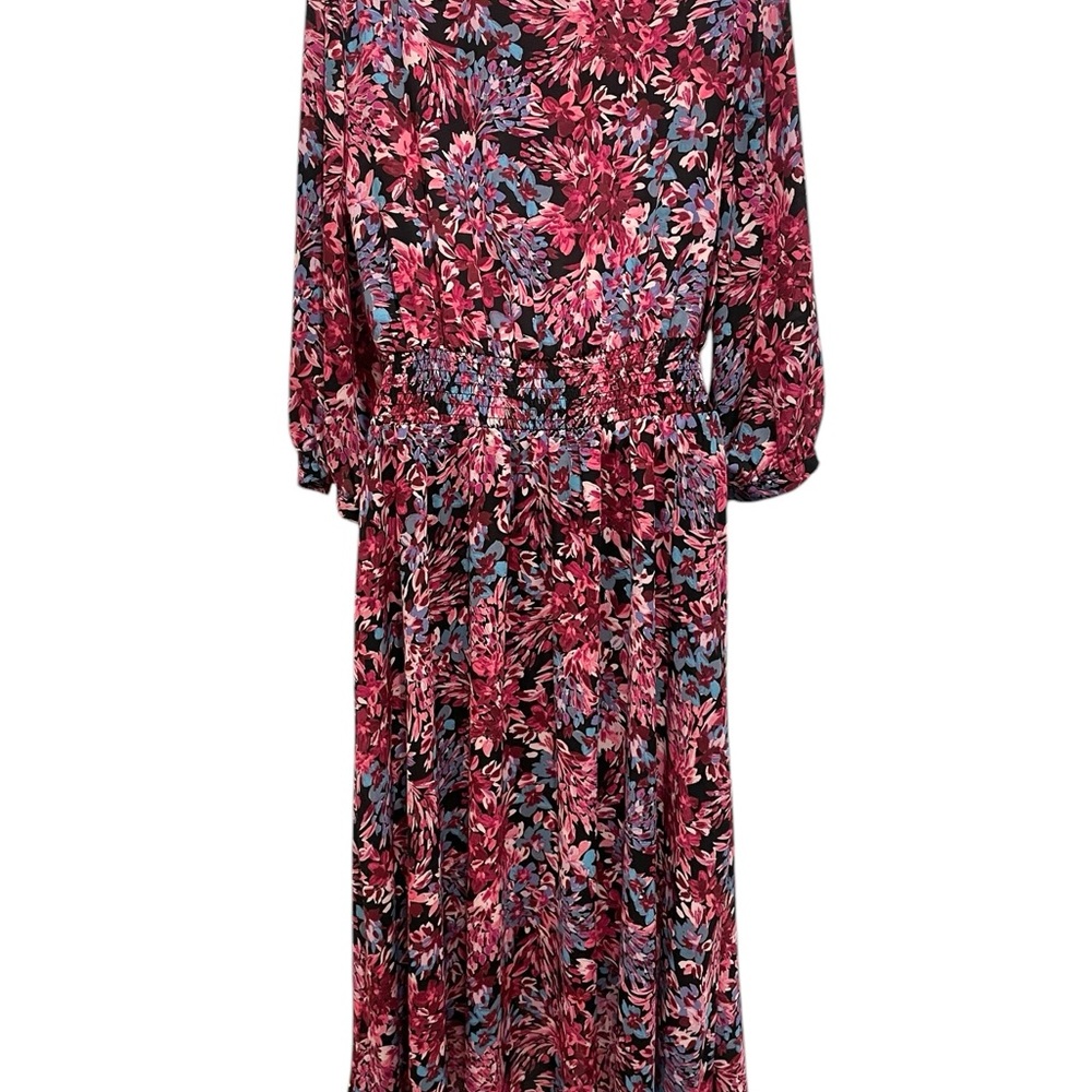 NANETTE LEPORE FLORAL HIGH-LOW LONG SLEEVE DRESS FLORAL MULTICOLOR SIZE 8 - Picture 8 of 16